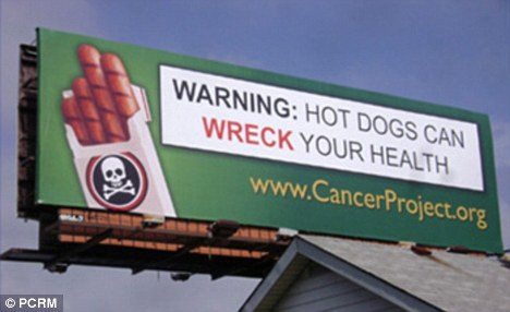 Hot Dog Cancer Warning Billboard